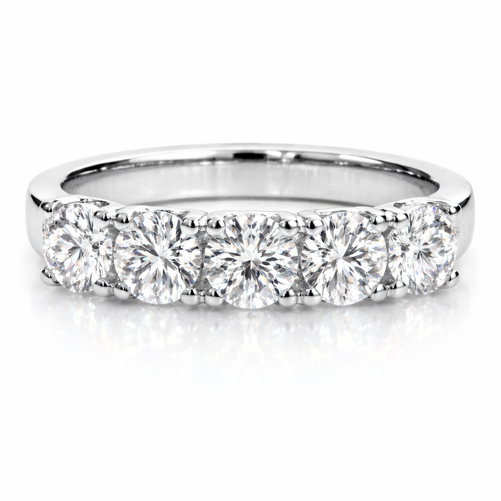 5 Stones Contemporary Eternity band