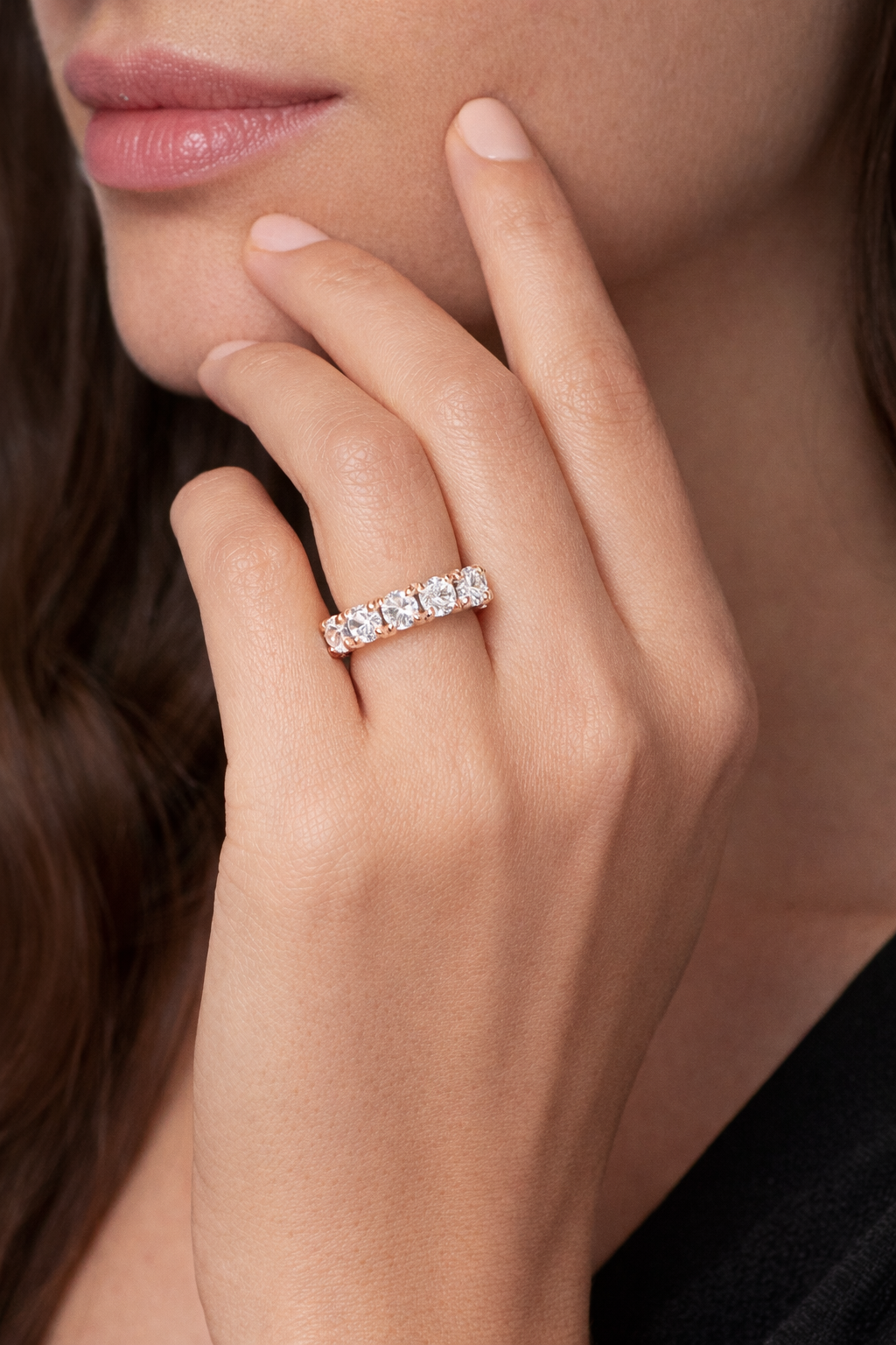 5 Stones Contemporary Eternity band model