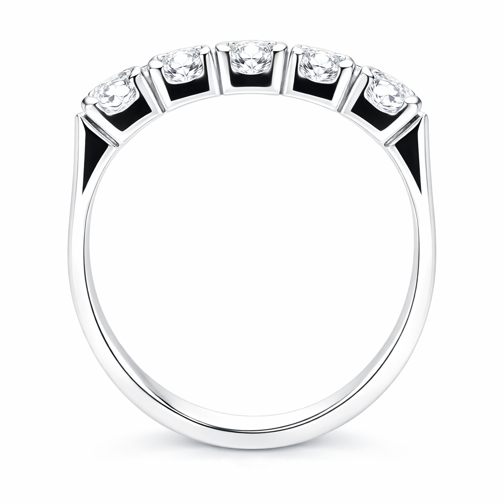 5 Stones Modern Eternity band view 3