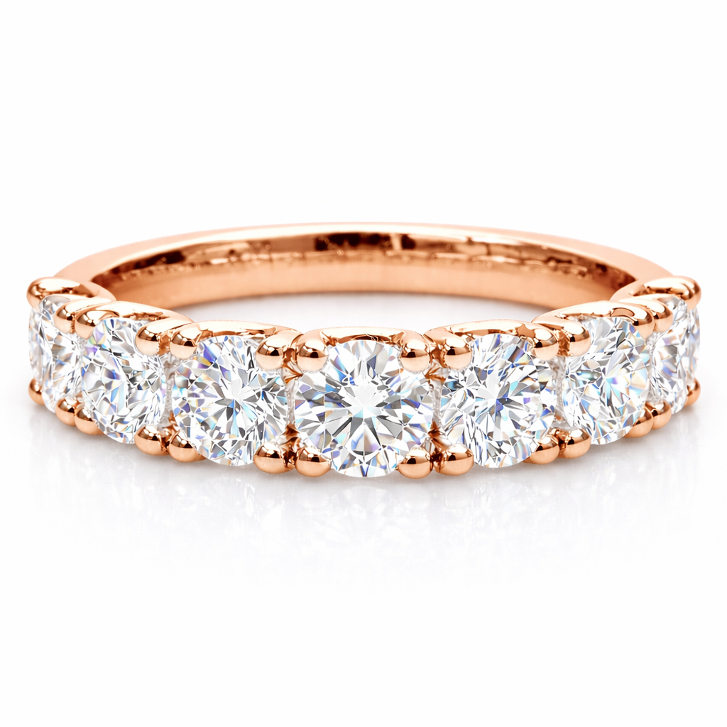 7 Stones Contemporary Eternity band rose gold
