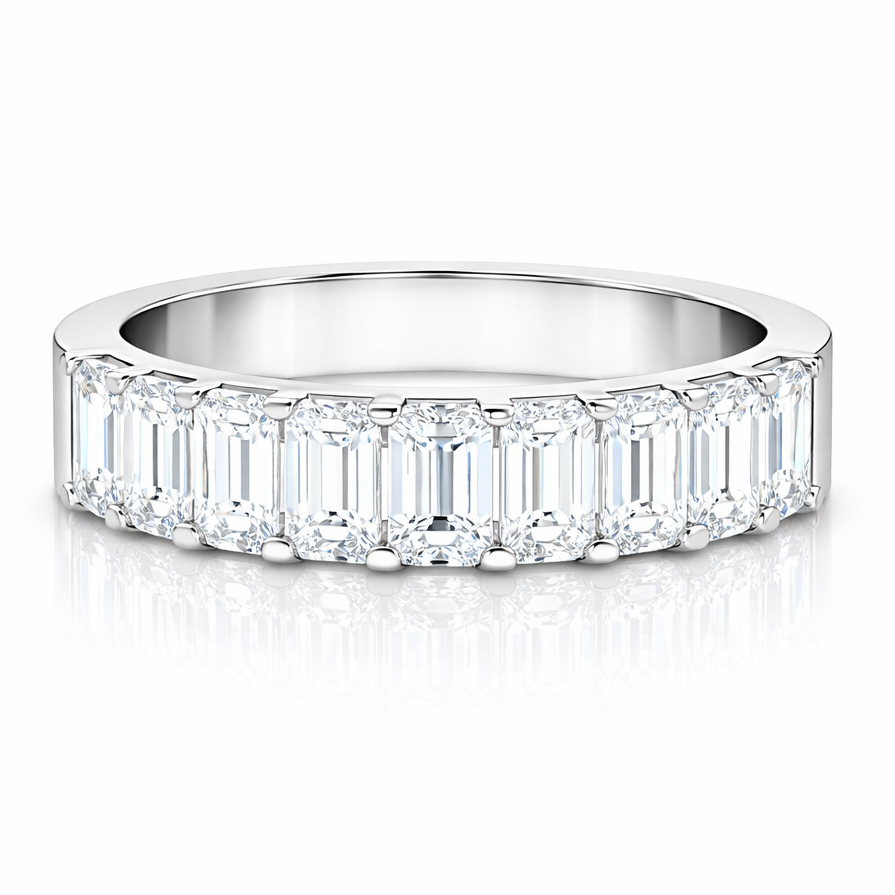 9 Emerald Cut Diamonds Design Eternity Band