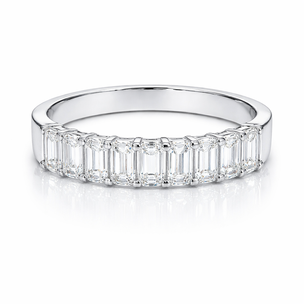 9 Emerald Cut Diamonds Classic Eternity Band