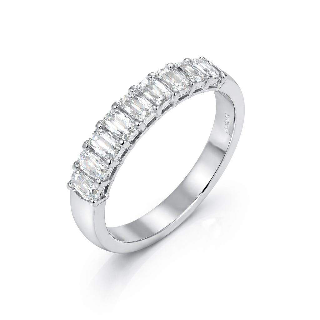 9 Emerald Cut Diamonds Classic Eternity Band