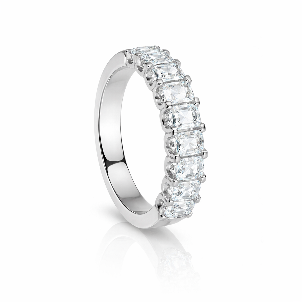 9 Emerald Cut Diamonds Design Eternity Band