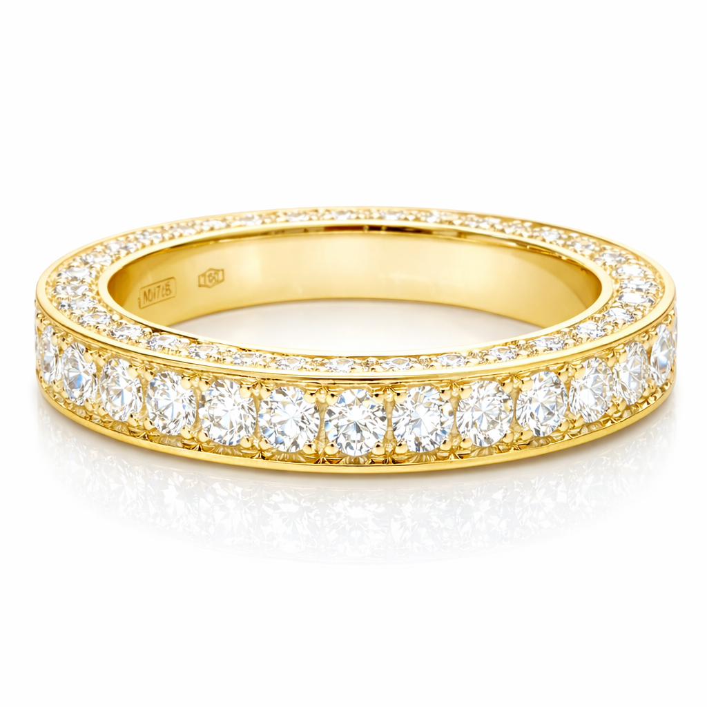 Full Coverage Eternity band yellow gold