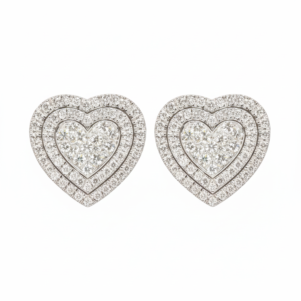 heart pave double halo waeeings in with old