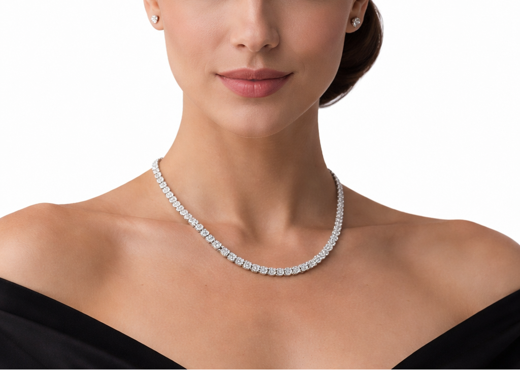 Modern Tennis Necklace