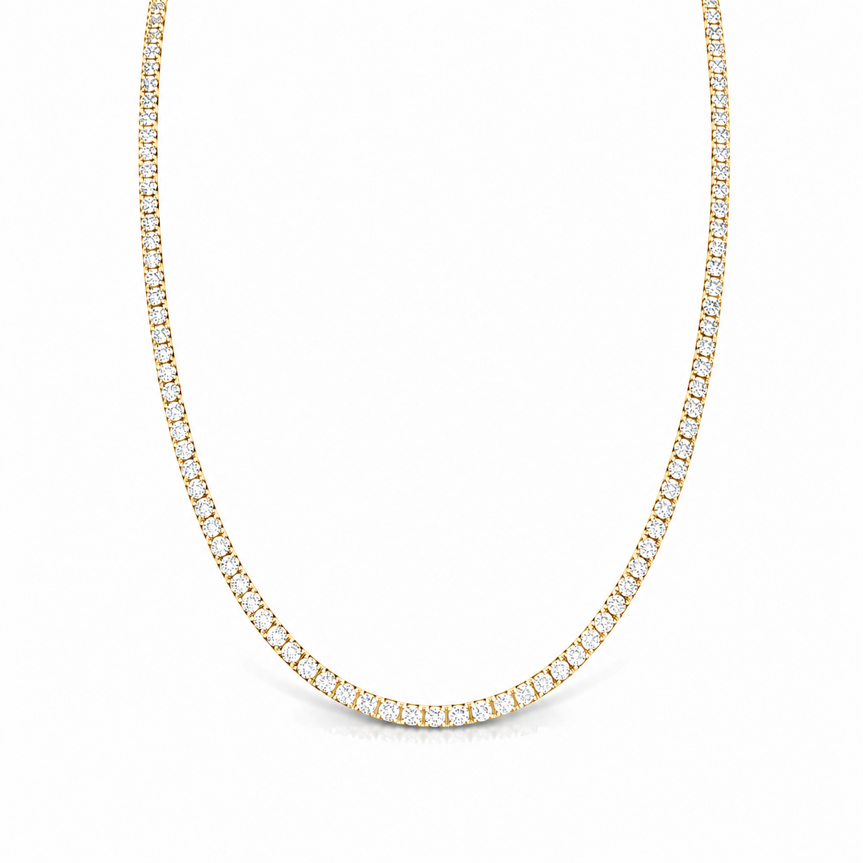 Modern Tennis Necklace yellow gold