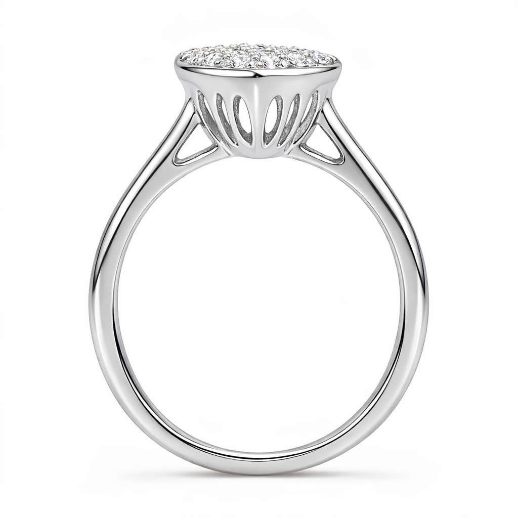 Pear Pavè Halo Ring view 3