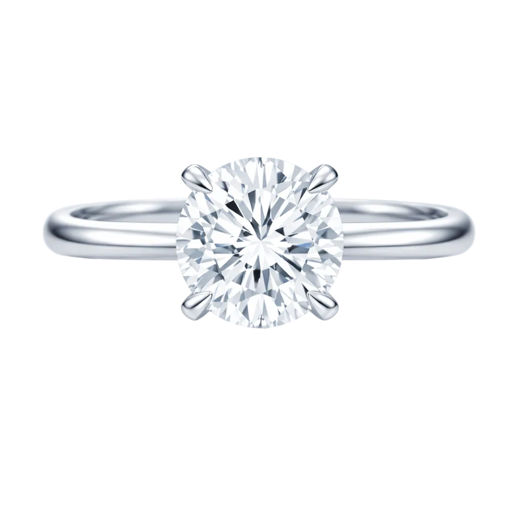 Round Four-Prong Engagement Ring
