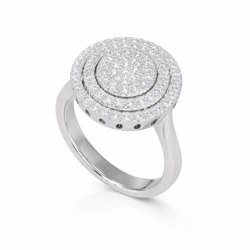 Round Pavè Double Halo Ring view 2