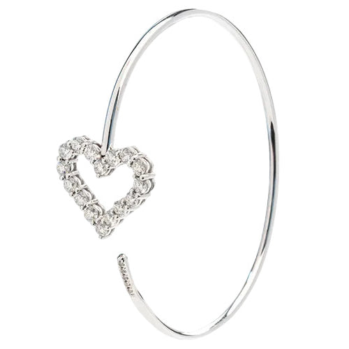 Open heart diamond bracelet