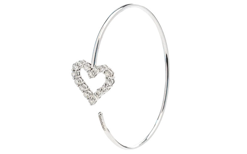 Open heart diamond bracelet