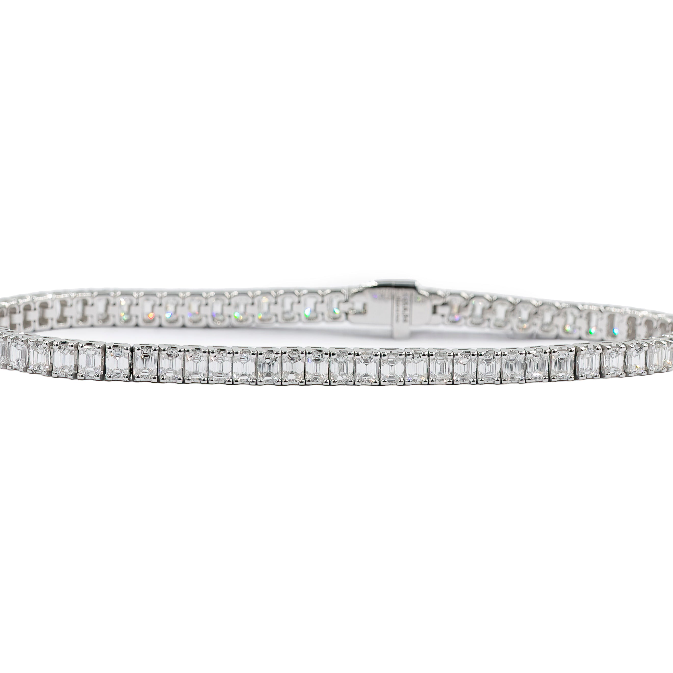 emerald cut Diamond bracelet on a white gold