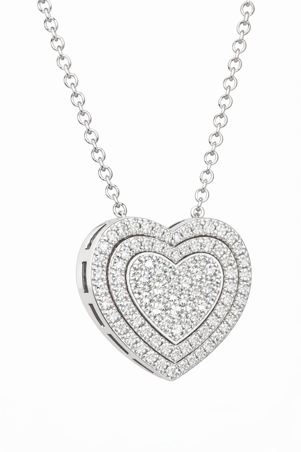 heart pave double halo pendant view2