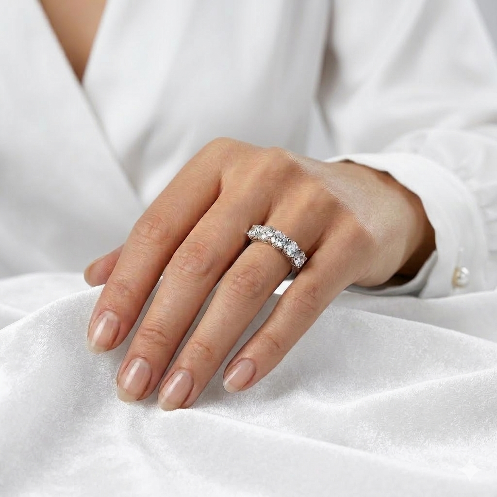 5 Stones Classic Eternity Band model 