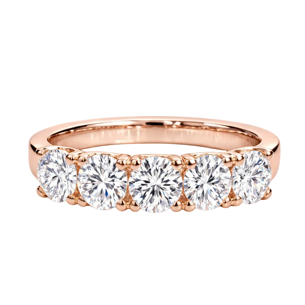 5 Stones Contemporary  Eternity band rose gold 