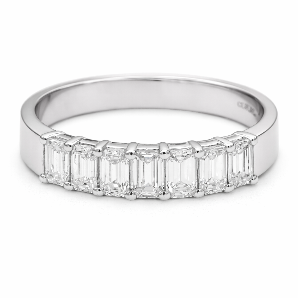 7 Emerald Cut Diamonds Classic Eternity Band