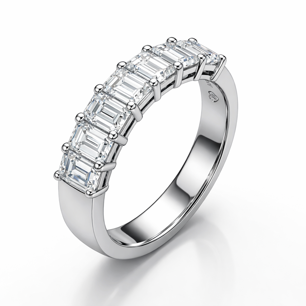 7 Emerald Cut Diamonds Classic Eternity Band 