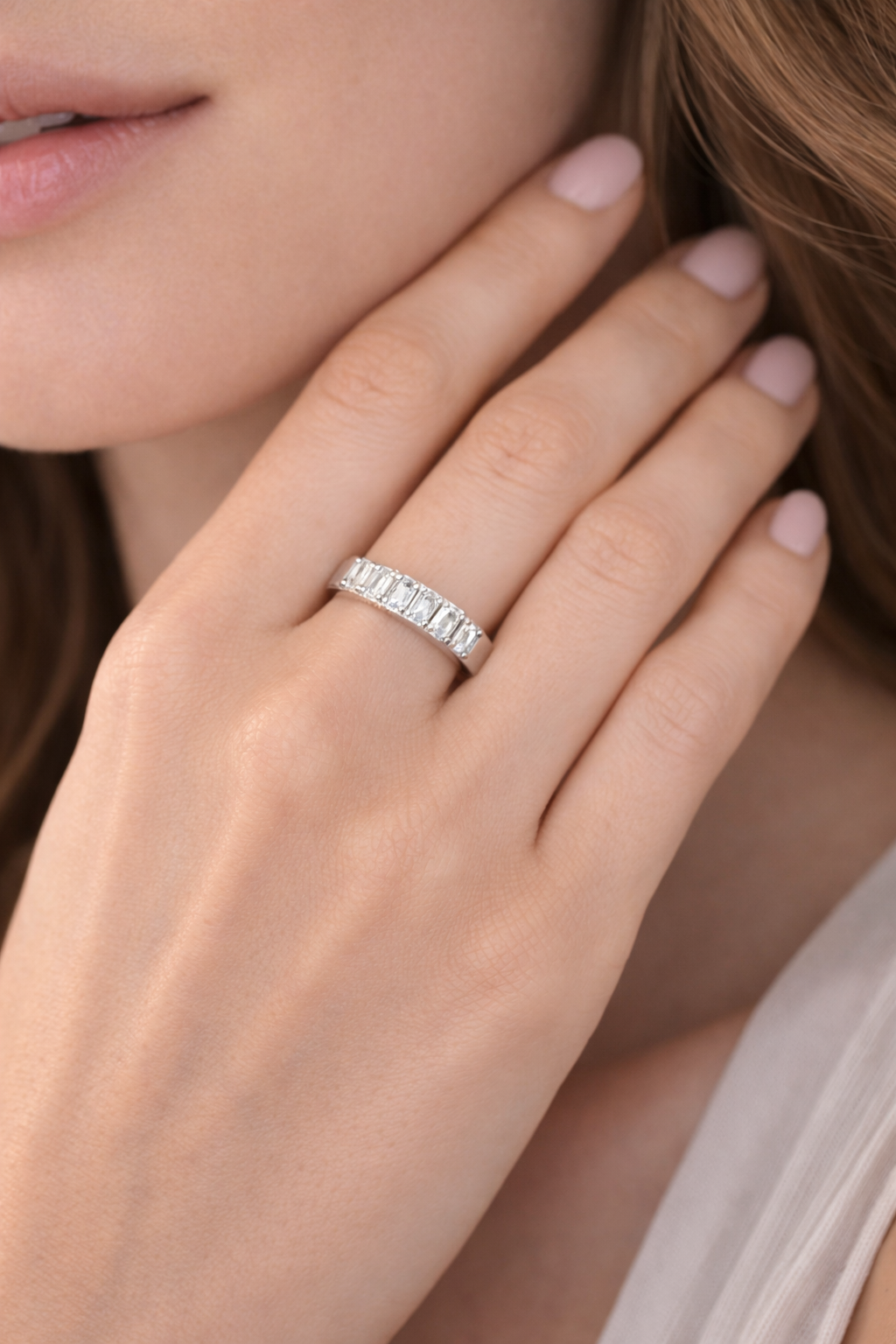 7 Emerald Cut Diamonds Classic Eternity Band