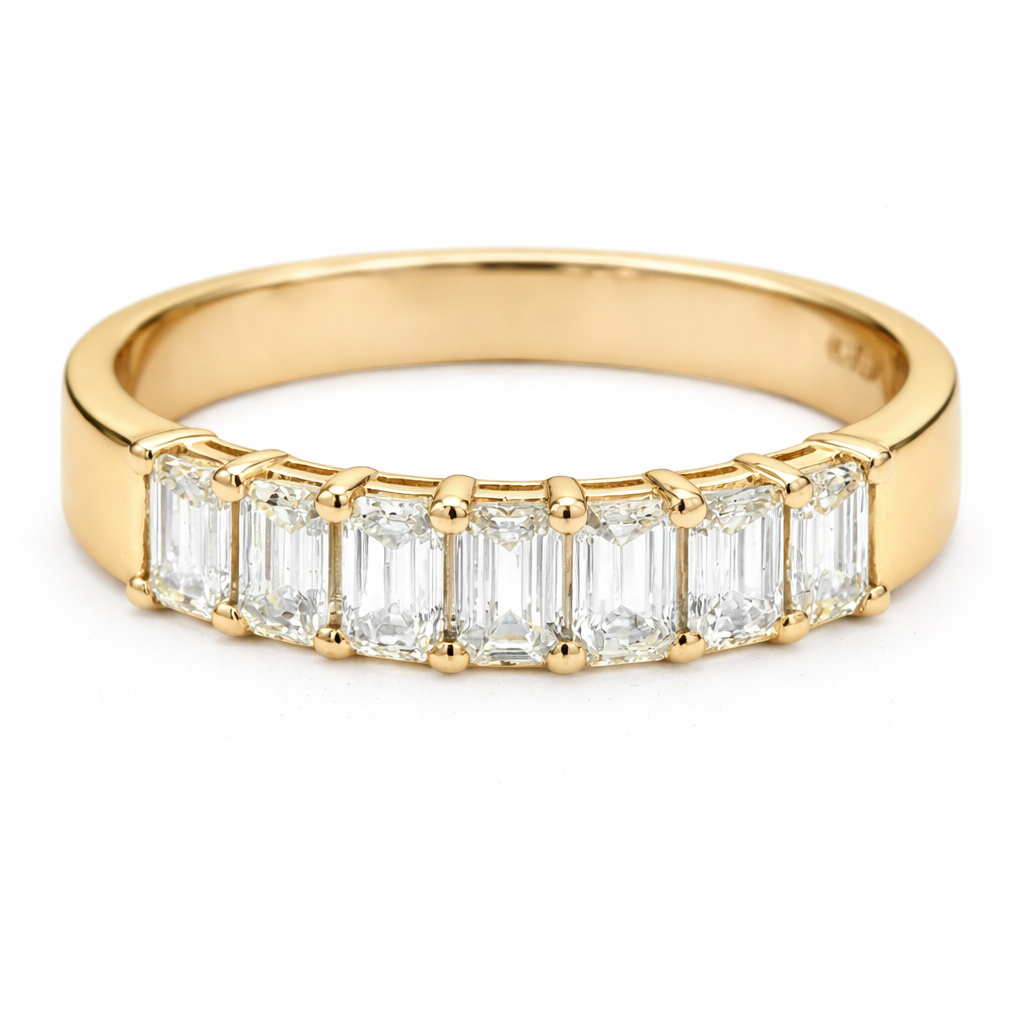 7 Emerald Cut Diamonds Classic Eternity Band
