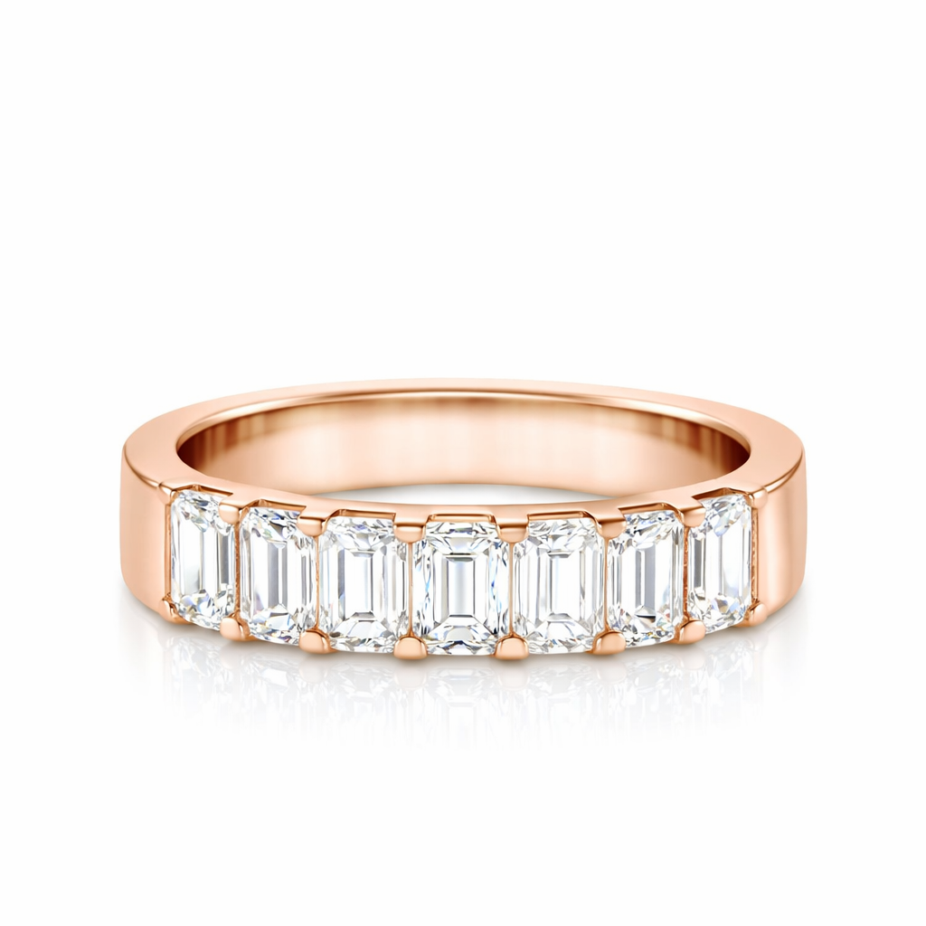 7 Emerald Cut Diamonds Design Eternity Band