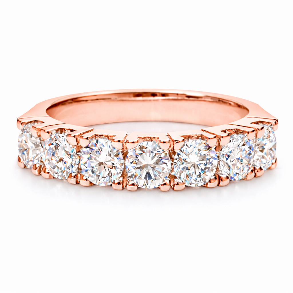 7 Stones Modern Eternity band in rose gold 
