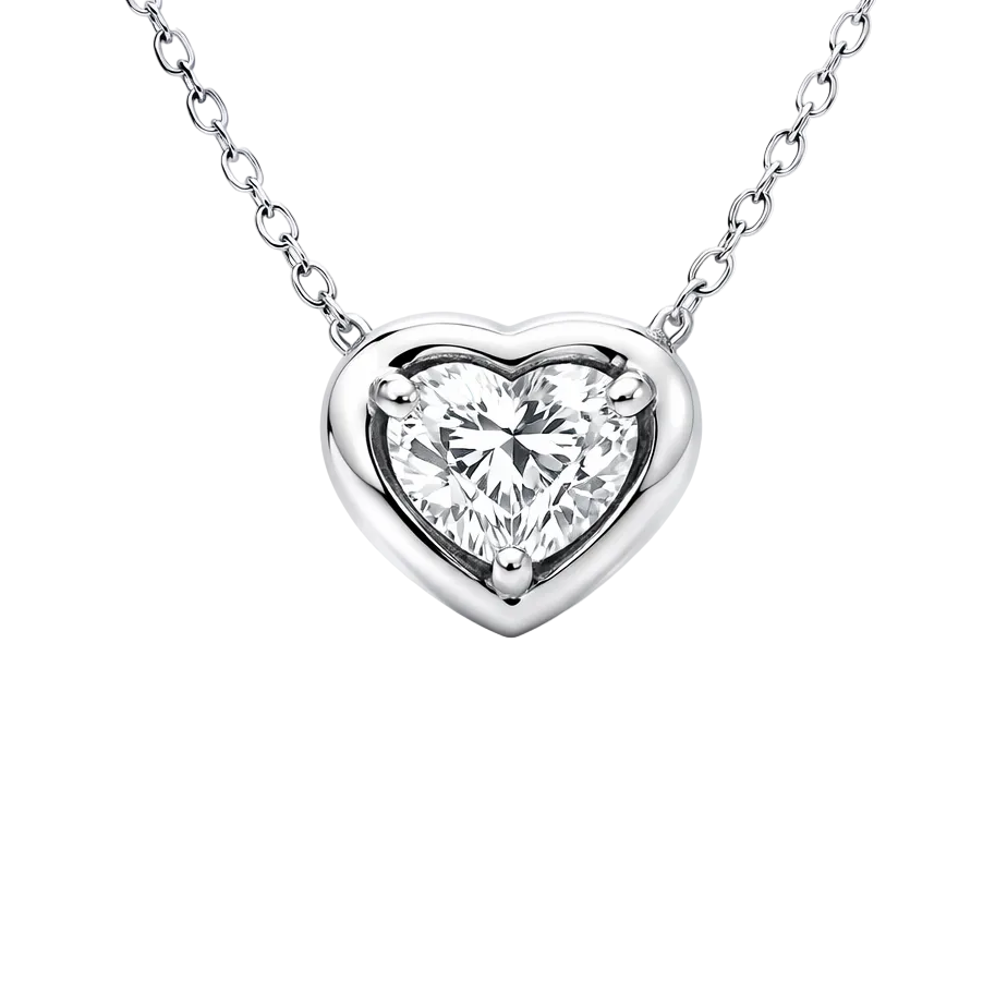 Bezel Heart diamond pendant 