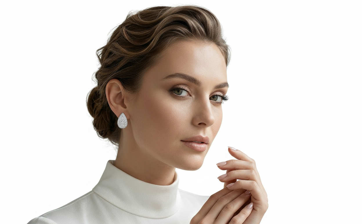 Classic Pavè Pear Earrings