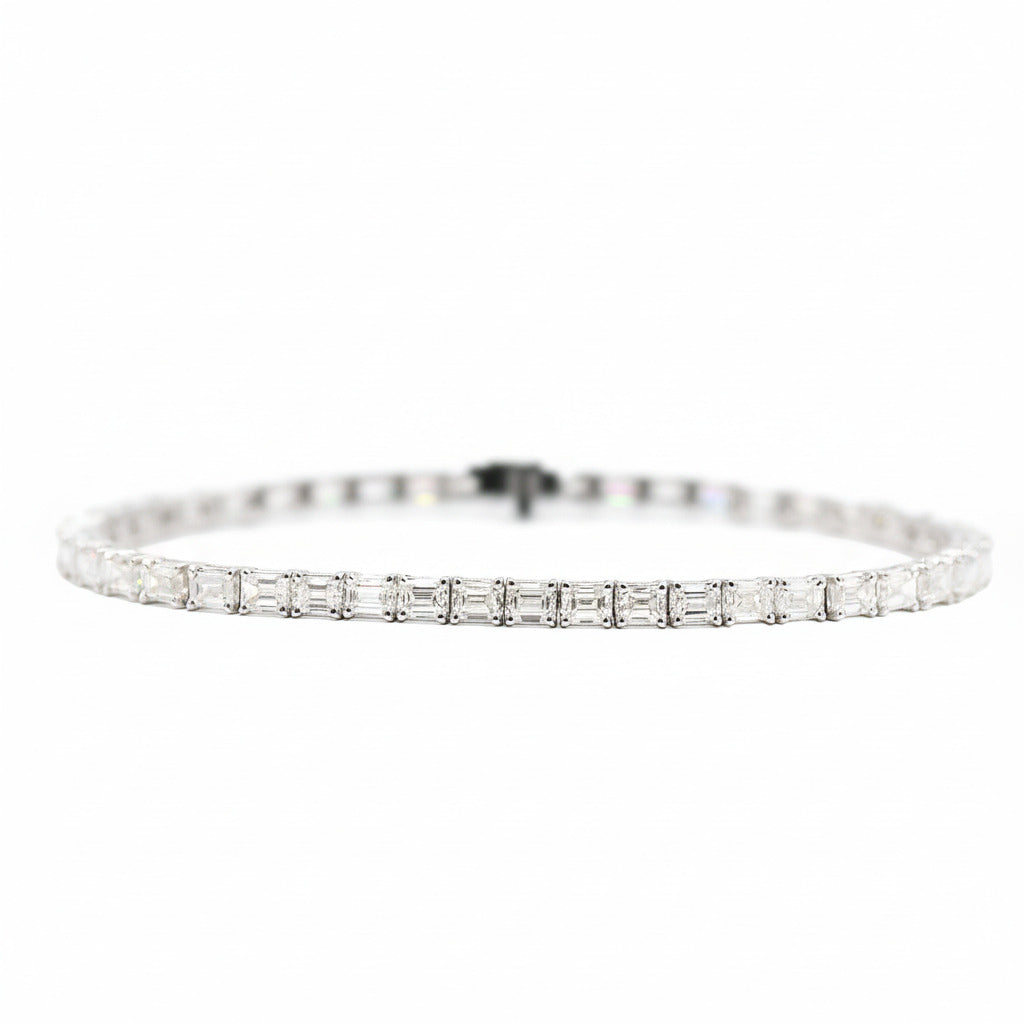 diamond emerald cut tennis bracelet