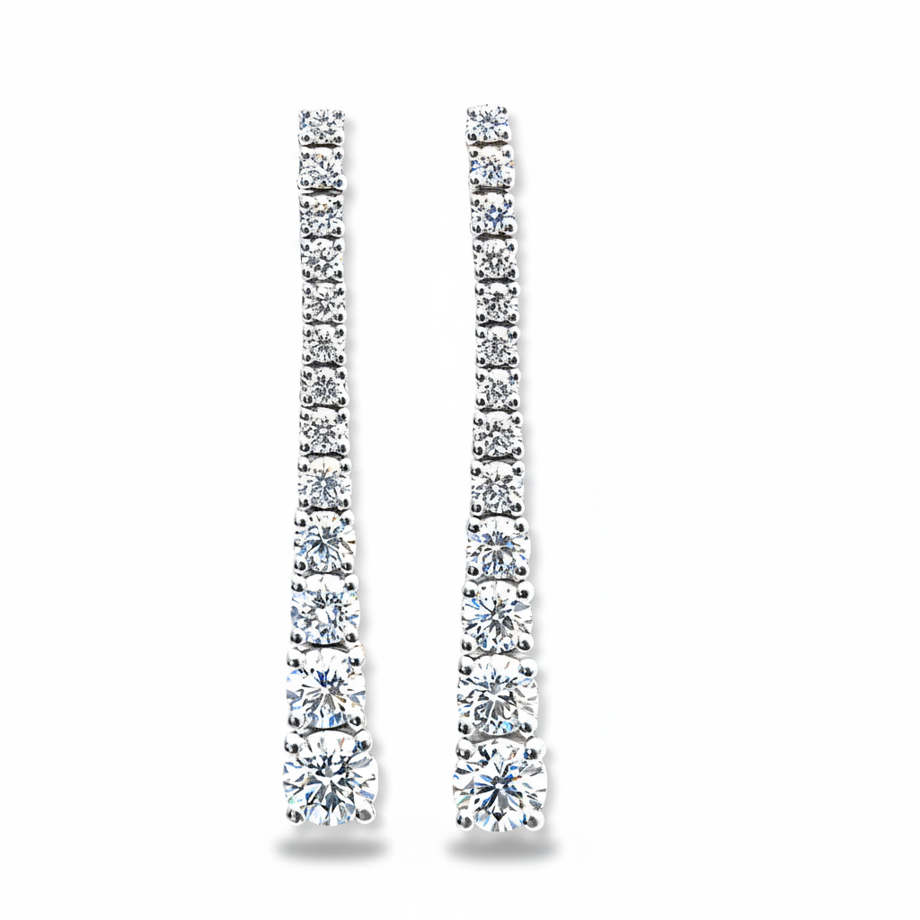 Degrade diamond earring white gold 