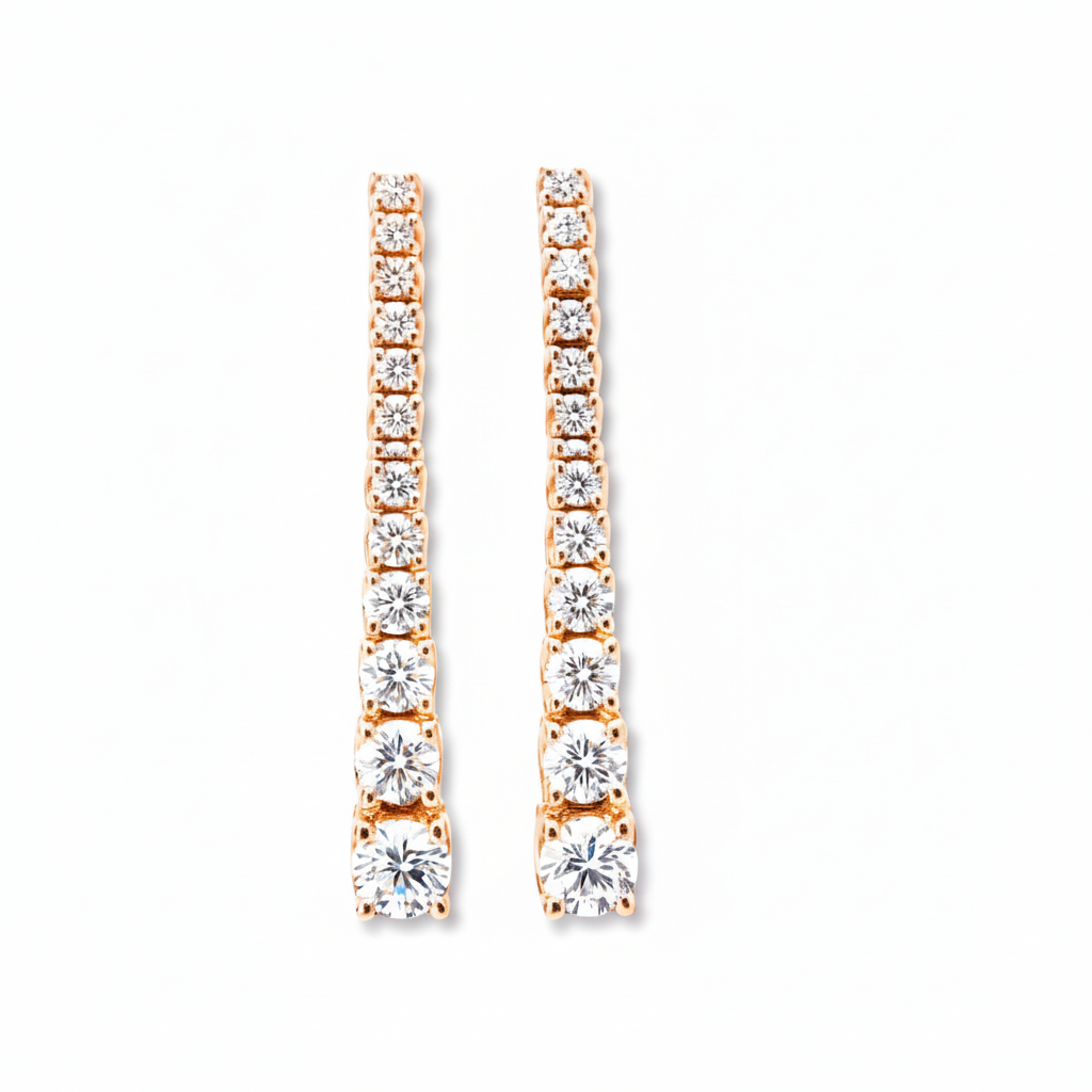 Degrade diamond earrings rose gold