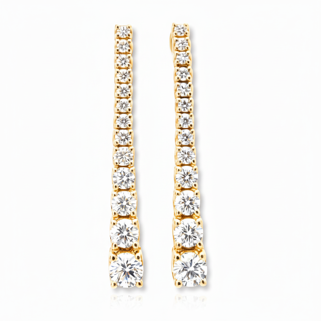 Degrade diamond earrings yellow gold