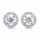 Diamond Halo Earrings in white gold