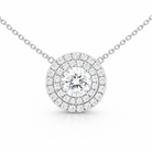 Double halo pendant in white gold 