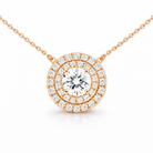 Double halo pendant in rose  gold 