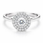 Double halo ring  white gold