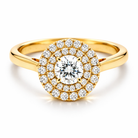 yellow gold double halo ring