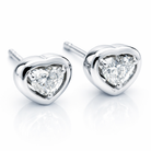 heart bezel diamond earrings 