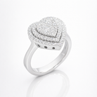 Heart Pavé Double Halo Ring  view 2