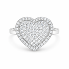 Heart Pavè Halo diamond Ring in white gold 