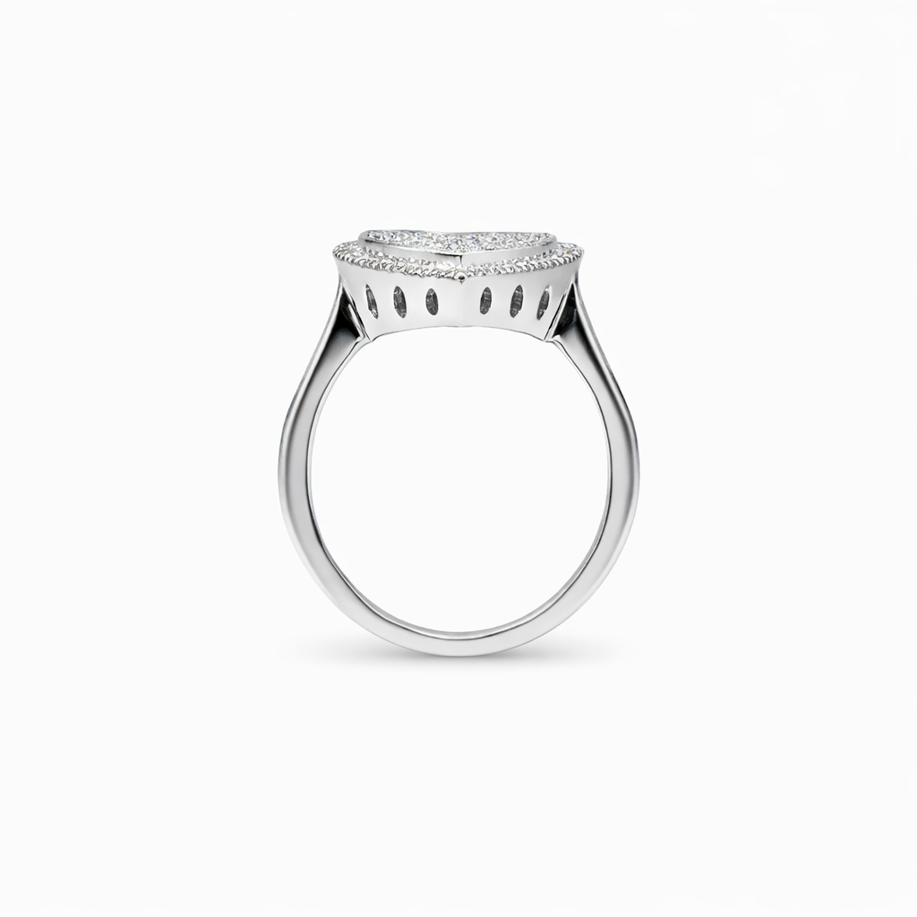 Heart Pavè Halo Ring view 3