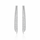 Lariat earrings 7cm in white gold 