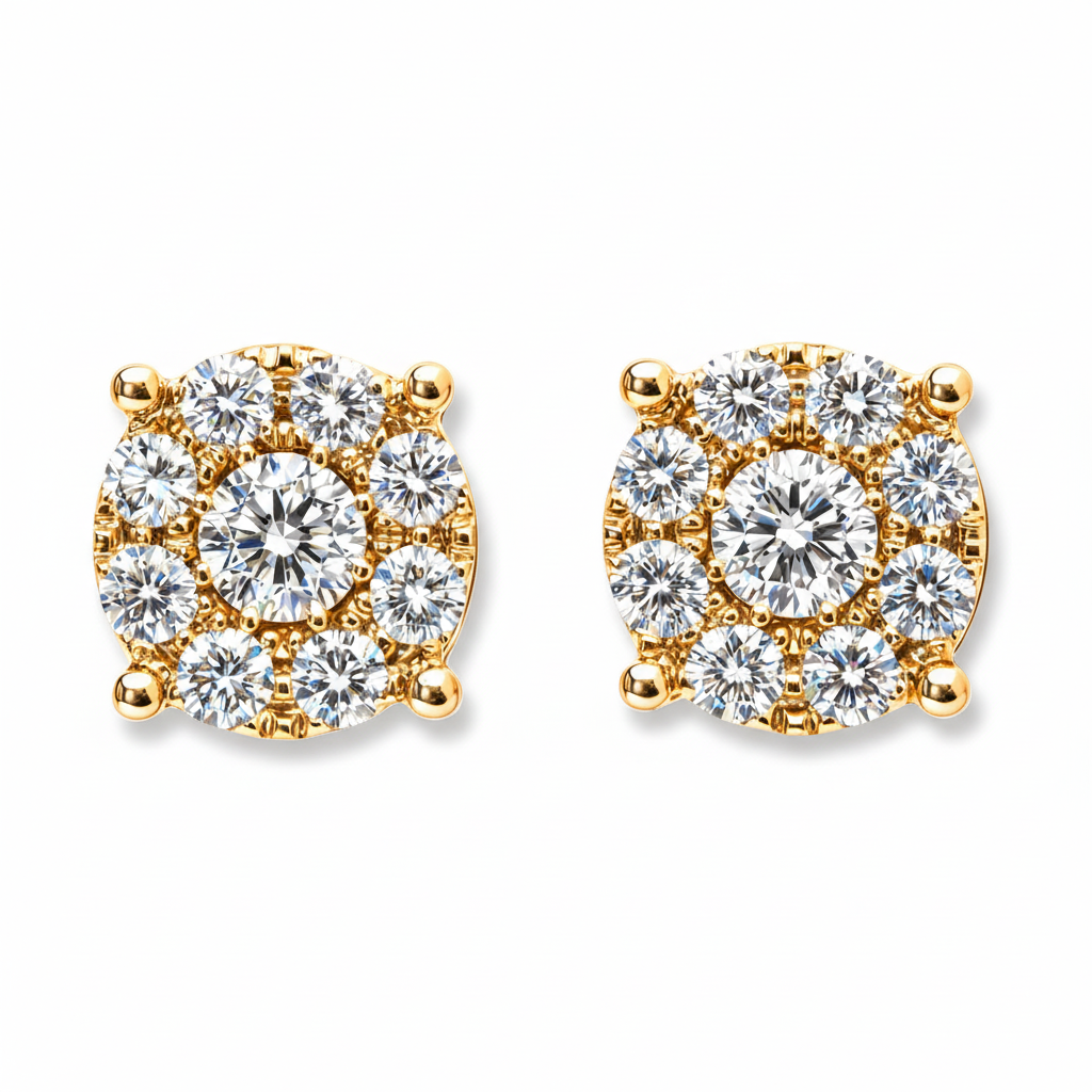 Magic diamond Earrings in yellow gold
