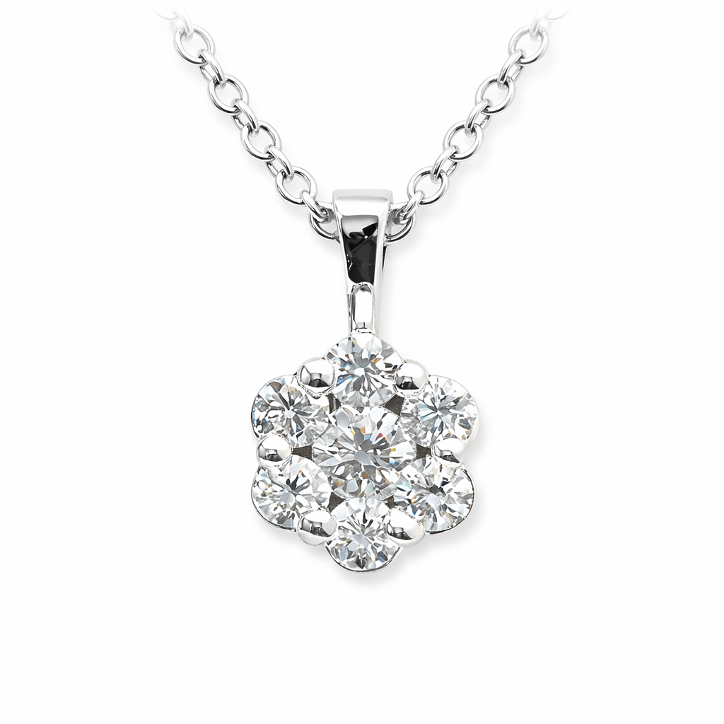 Magic Flower diamond Pendant in white gold