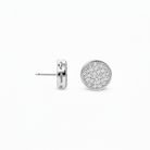 Pave round diamond earrings 