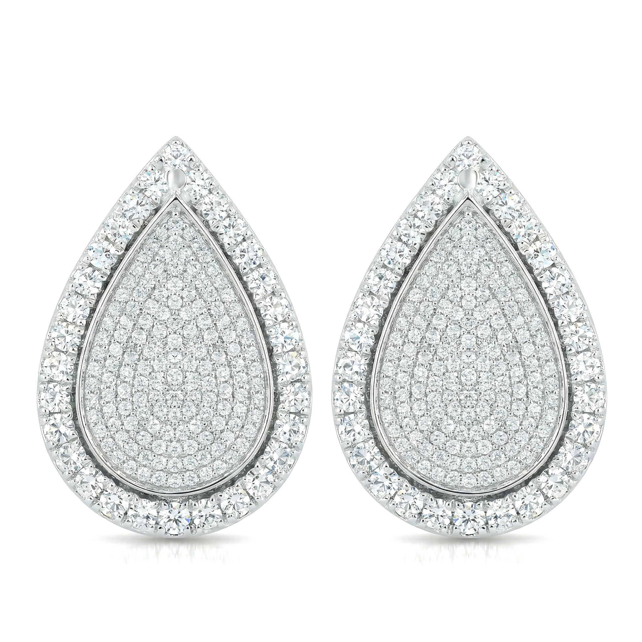 Pear Pavè Halo Earrings