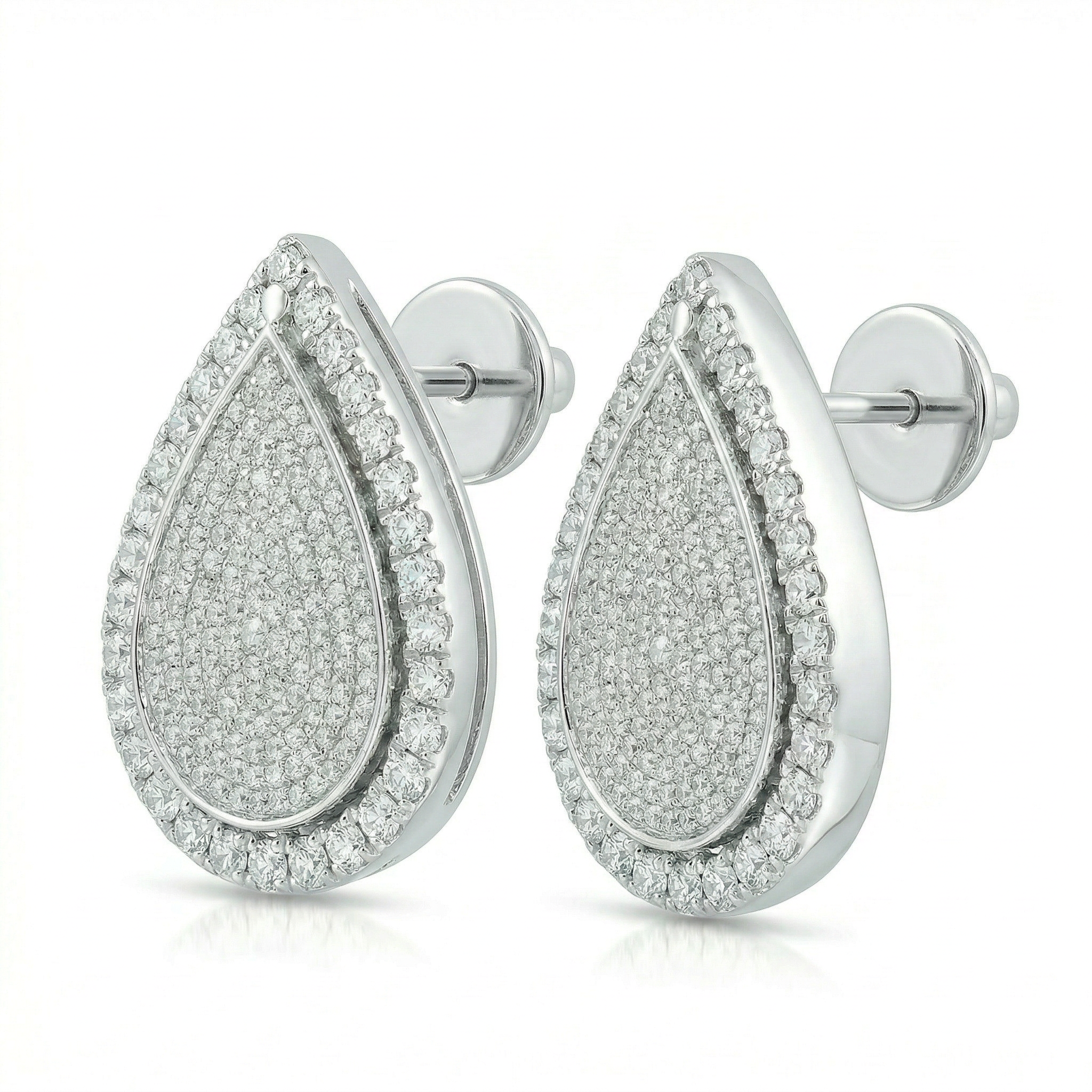 Pear Pavè Halo Earrings