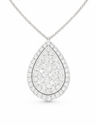 Pear Pavè Halo Pendant in white gold 