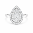 Pear Pavè Halo Ring in white gold 